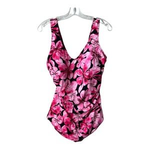 Swimsuits For All Women’s Pink Floral One Piece Swimsuit Size 18 Brand New Swim